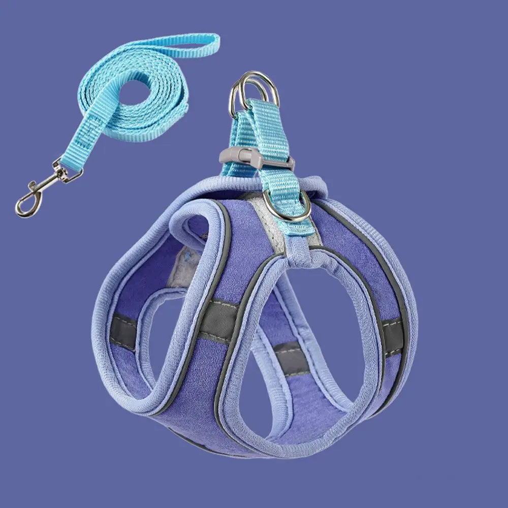 Escape-Proof Cat Leash and Collar Set with Reflective Strap - Vest Harness for Puppies, Kittens, and Rabbits with Bell