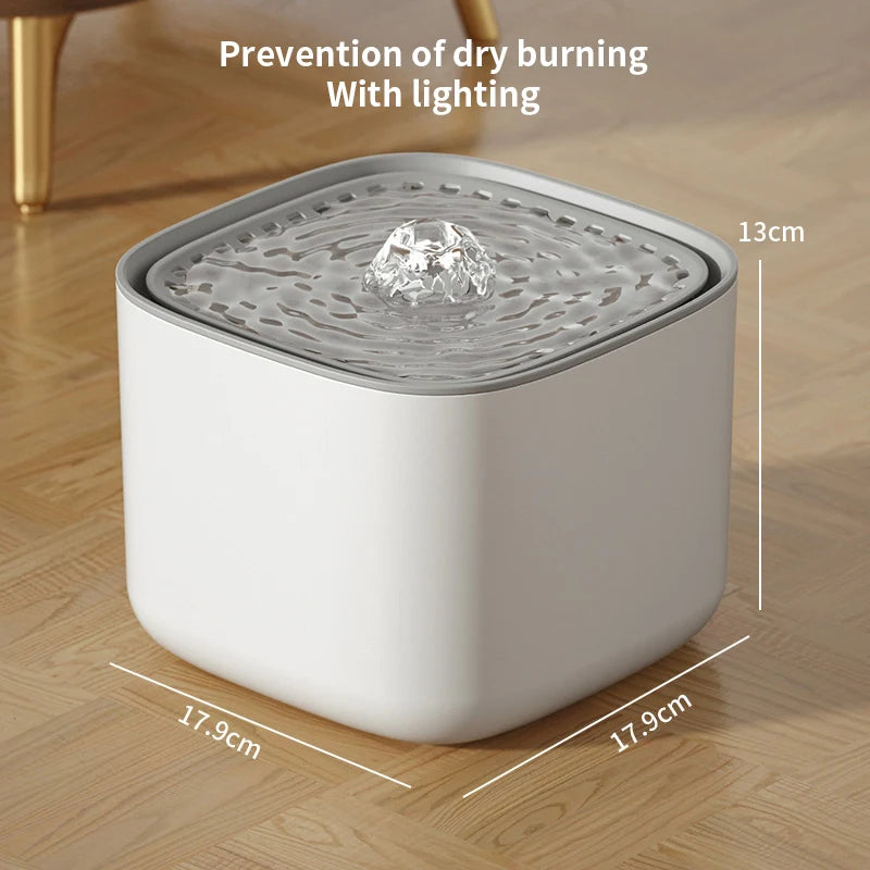 3L Automatic Cat Water Fountain with Recirculation and Filtration System - Large Capacity USB Electric Silent Water Dispenser for Cats