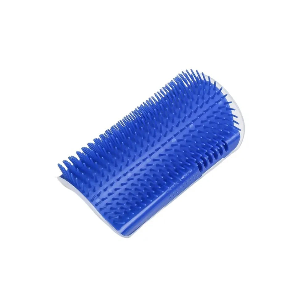 Cat Brush and Scratcher with Catnip - Wall-Mounted Grooming Comb and Self-Massaging Corner Scrubber for Cats