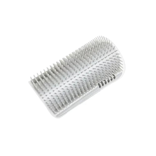 Cat Brush and Scratcher with Catnip - Wall-Mounted Grooming Comb and Self-Massaging Corner Scrubber for Cats