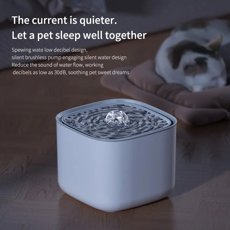 3L Automatic Cat Water Fountain with Recirculation and Filtration System - Large Capacity USB Electric Silent Water Dispenser for Cats