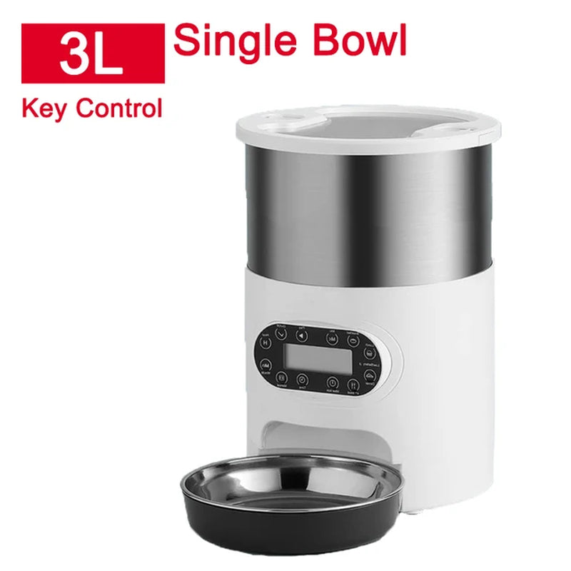 Smart Automatic Cat Feeder with App Control - Stainless Steel Double Meal Dispenser for Cats and Dogs